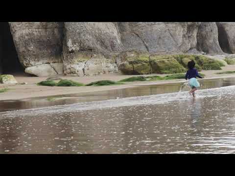 Maanvi playing in beach