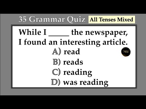 35 English Grammar Quiz | All 12 Tenses Mixed test | Test your English | No.1 Quality English