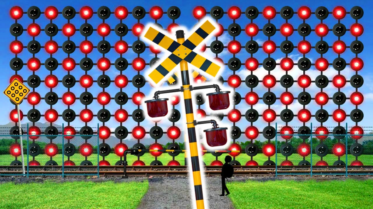 【踏切アニメ】　何も考えずに踏切をとにかく派手にしてみた / Crossing Animation