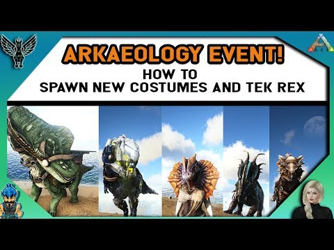 ARKaeology Event! How to spawn new costumes, mask, and tek rex!
