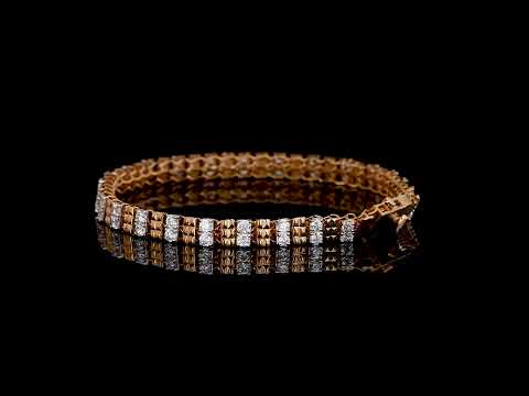 FLBR-0409 Elegant 18K/14K Rose Gold Diamond Bracelet - Available in 6.5, 7 & 7.5 Inches