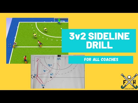 FIELD HOCKEY 3v2 SIDELINE DRILL for all COACHES