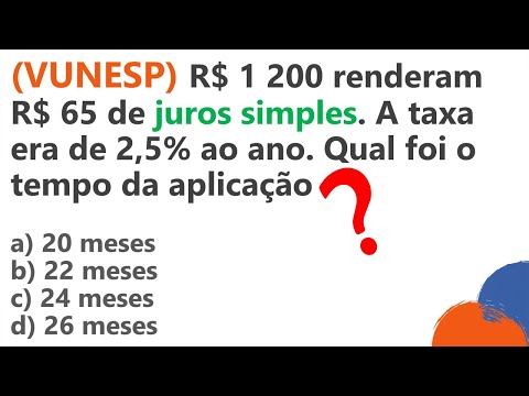 #VUNESP :: JUROS SIMPLES :: Questão de concurso 2020