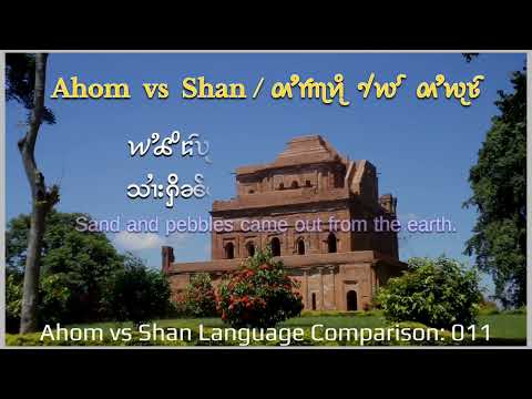 Ahom vs Shan language comparison: 011 [ 𑜒𑜢𑜂𑜫𑜏𑜃𑜫 | ဢိင်ႇသၼ်ႇ | earthquake ]