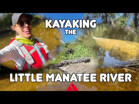 Caiaque no rio Little Manatee | Posto avançado de canoagem | Flórida selvagem | Jacarés, peixes-boi