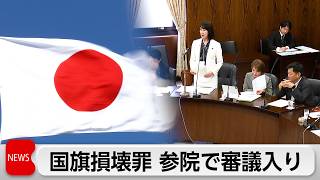国旗損壊処罰法案 参院審議入り　野党「表現の自由に抵触する恐れ」懸念示す