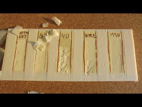 Boring test regarding the adhesion of glass fiber reinforced epoxy to XPS foam board