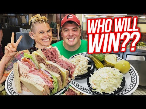Massive 5-Meat Deli Sandwich Challenge w/ Molly Schuyler!! Video