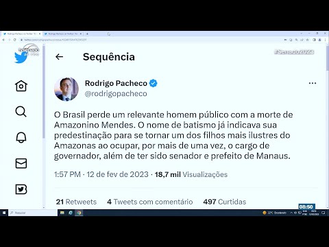 Pacheco lamenta morte de ex-senador Amazonino Mendes