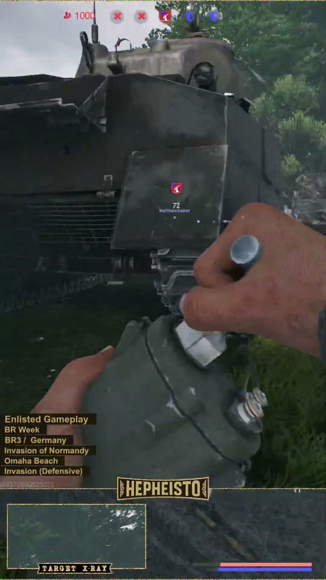 Anti Tank Gunner eliminates Tank M4A2 with TNT Charge
