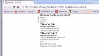 HTML5 Tutorial - 15 - Styling the Header and Navigation