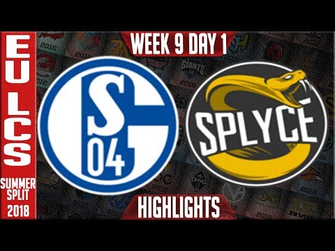 S04 vs SPY Highlights | EU LCS Summer 2018 Week 9 day 1 | FC Schalke 04 vs Splyce