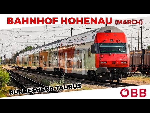 Bahnhof Hohenau an der March mit "WIR SCHÜTZEN ÖSTERREICH" Taurus Rh 1116 | ÖBB Nordbahn