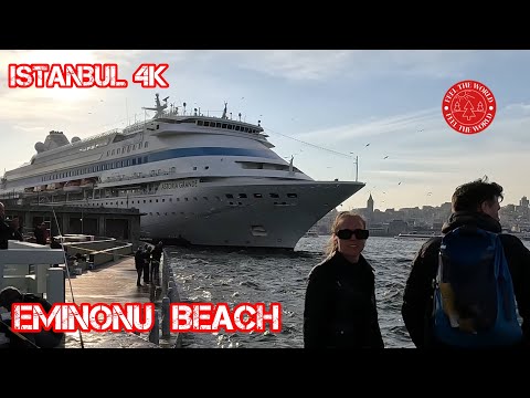 Istanbul Turkey 2023 Eminonu Beach 🛳️  SARAYBURNU PARK Walking Tour | 4K UHD 60fps