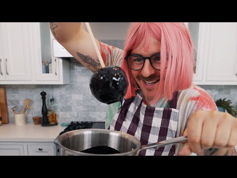 making cursed foods for halloween music video cover
