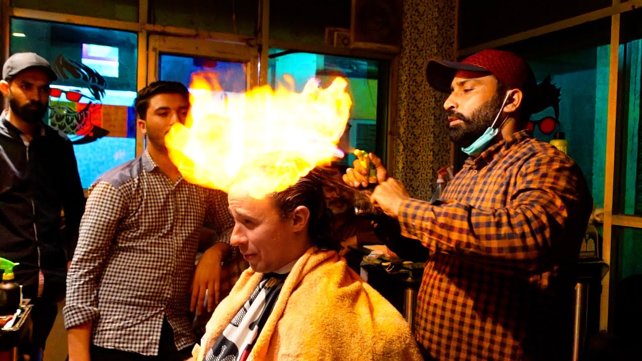 Me corté el cabello con FUEGO en Pakistán 🔥💇🏽‍♂️