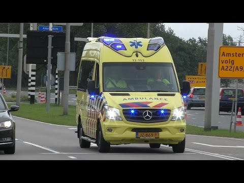 2X Nieuwe Ambulance 12-153 met Spoed naar 2 meldingen in IJmuiden