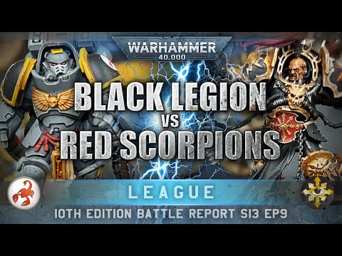 PURE RED SCORPIONS Space Marines vs Chaos Space Marines Warhammer 40K Battle Report 10th Ed 2000pts
