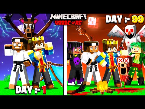 Surviving 99 Nights In The Forest In Minecraft 😱| FINALE