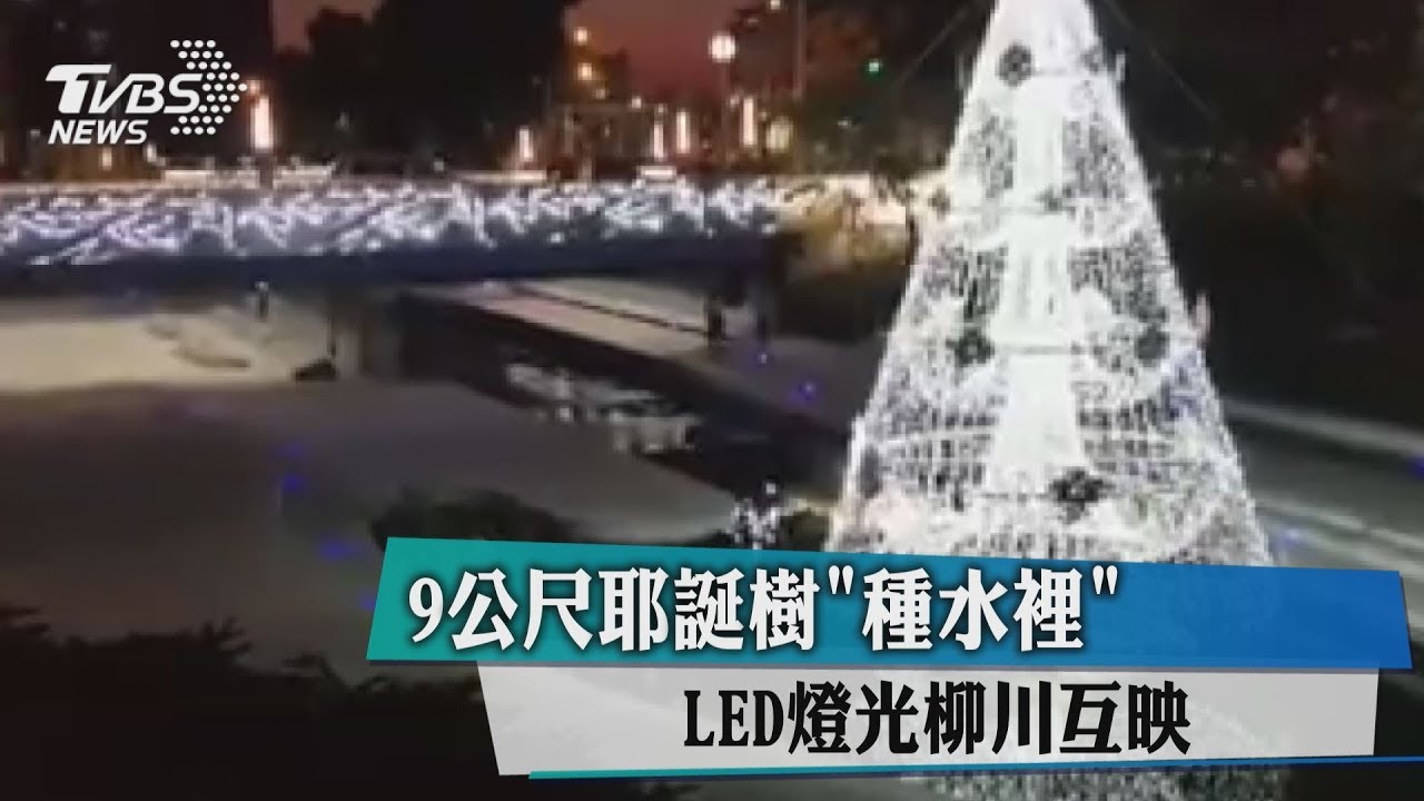 9公尺耶誕樹「種水裡」 LED燈光柳川互映