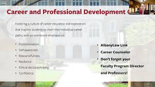 Albany Law School Online Graduate Program Student Services and Academic Success