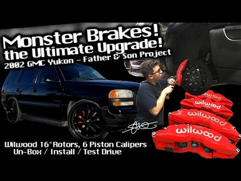 MONSTER Brakes! The ULTIMATE upgrade '02 GMC Yukon - Wilwood 16" Rotors 6 Piston Calipers Installed