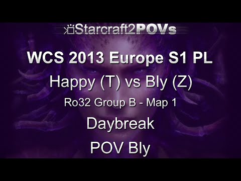 SC2 HotS - WCS 2013 EU S1 PL - Happy vs Bly - Ro32 Group B - Map 1 - Daybreak - Bly