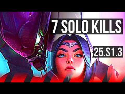 KHA'ZIX vs IRELIA (TOP) | 7 solo kills, 12/3/9 | KR Master | 25.S1.3