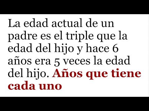 RAZONAMIENTO MATEMÁTICO. Problema de edades padre e hijo. Matemáticas Básicas