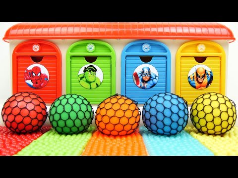 Satisfying Garage ASMR | Making Rainbow Super Mixing Way 4 Color ASMR Garage Disney Stress Balls