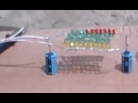 Free Energy , solar energy, capacitor charging LED as solar cell Video