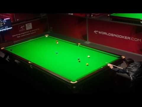 Corey Deuel playing snooker - kicked safety, 2017 Q School