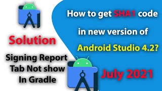 How to get SHA1 code in new version of android studio 4.2 | how to get sha 1 in android studio 4.2