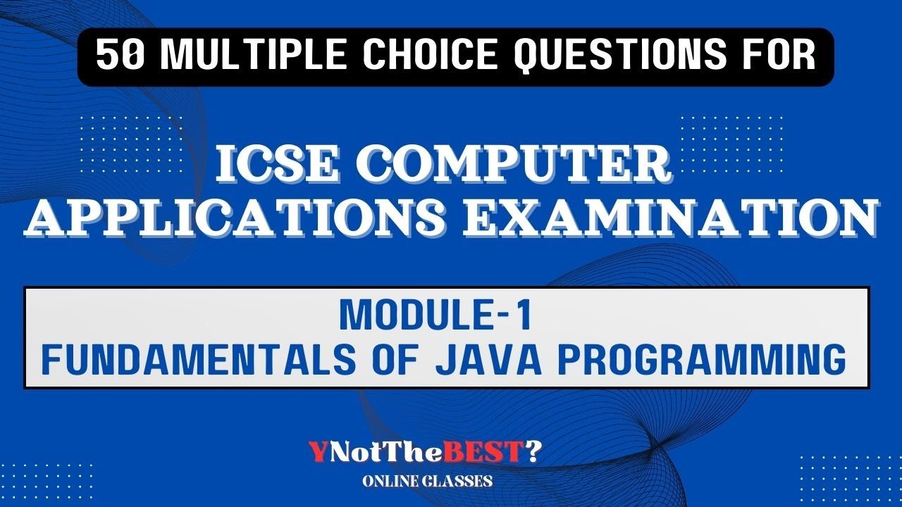 ICSE COMPUTER APPLICATIONS  MULTIPLE CHOICE QUESTIONS MODULE-1