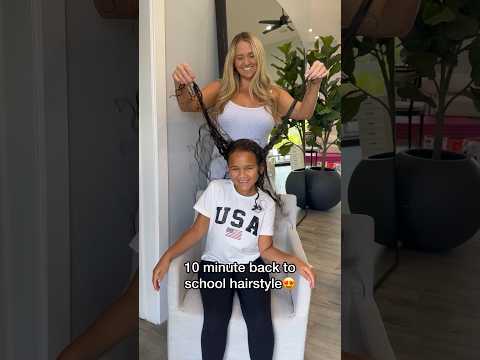 10 minute back to school hair style 😍 #hairstyle #hairidea #schoolhairstyles #curlyhairstyles