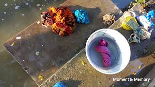 Rural village clothes washed style