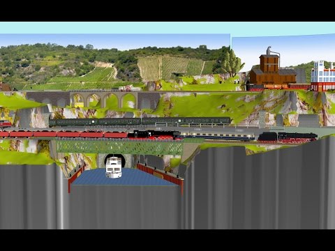 Gleisplan Spur N 250*75/150cm, L Form, Peco und GFN, Kanaltunnel à la Elsaß