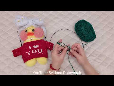 Такая КРАСОТИЩА! Много одежды для утки Лалафанфан Кофточка спицами Уточка Lalafanfan DIY Knitting