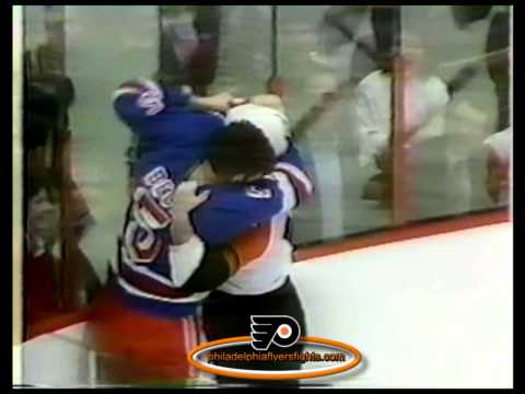 Apr 11, 1985 Barry Beck vs Rick Tocchet New York Rangers vs Philadelphia Flyers