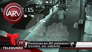 Peatones en Nueva York patearon bomba sin saberlo