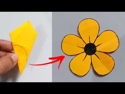 How To Make Paper Flower Easy | 5 Petal Paper Flower Making Idea | DIY Paper Craft