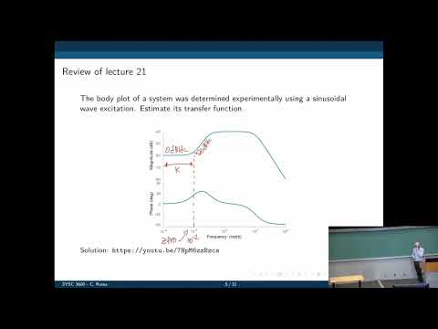Systems and Simulation: Lecture 22 - Bode plots with complex poles and zerps