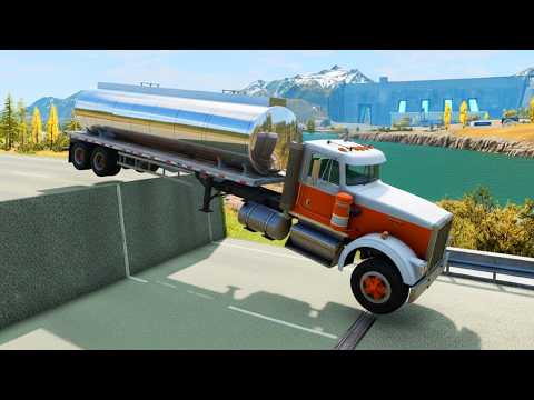 Cars vs Unfinished Road #01 | BeamngCarGaming