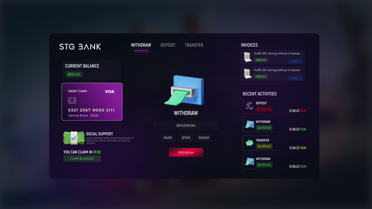 Fivem Banking Script | stg_banking