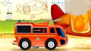 Çizgi film - İtfaiye arabası - Uçak söndürme araçları.
