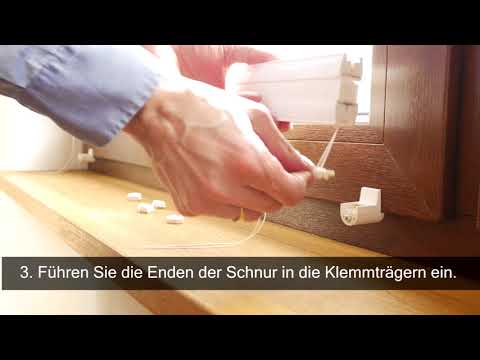 Plisse Montage mit Klemmträger. Montageanleitung.