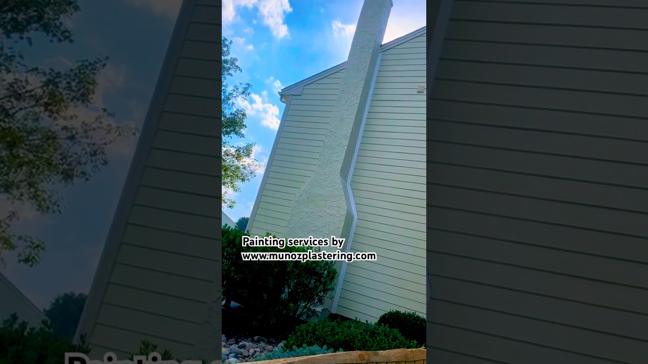 #pressurewashing  & #painting  this #stucco #chimney  located at Blue Bell, PA by #munozplastering