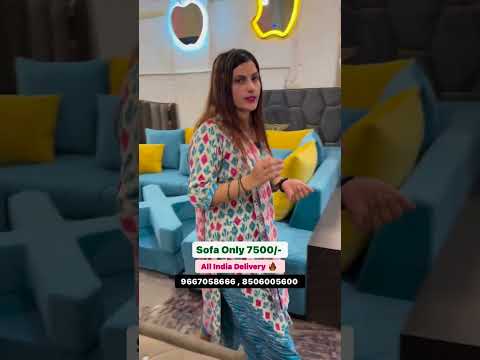 sofa set only 7500 se #sopa has tech furniture hashtag double bed