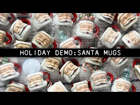 Tim Holtz Holiday Demo: Santa Mugs