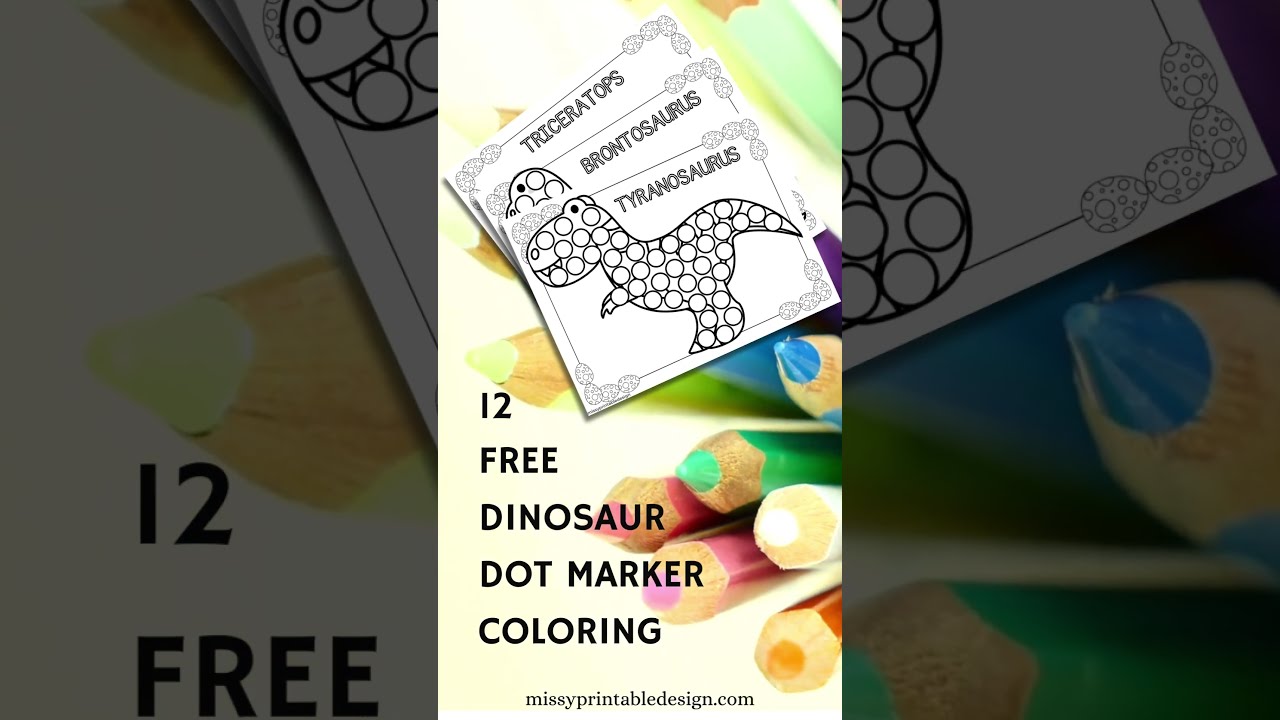 Free Printables Dinosaur Dot Marker Coloring Pages